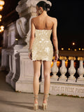 Sexy Sequin Mini Dress Metallic Shiny Glitter Party Dress Women Clothes Sparkling Evening Gown for Parties and Night Out
