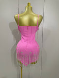 Sexy Backless Spaghetti Strap Black Sleeveless Bodycon Bandage Dress Women Elegant Prom Gown Club Evening Party Birthday Dresses