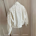 Fashion Polka Dot Print Jacket Coat Women's Stand Collar Long Sleeved Workwear Coat Ins Hot Short Casual Female Jackets