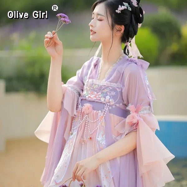 Olive Girl Hanfu Dress 2026 S-XL XS-3XL Plus Size Ren Faire Dress Hanfu Chinese Dress Traditional Chinese Clothing Chinese Heritage Fashion Women