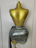 Sparkly Gold Sequin Sexy Top Two Pieces Set 2025 Women Celebrate Party Birthday NightClub Performance Dancer Show Stage Outfit