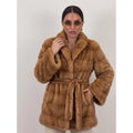 Multi Color Faux Fur Wide Lapel Belted Wrap Jacket Trendy Luxury Long Sleeve Soft Plush Winter Party Daily Office Outerwear 2026