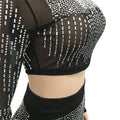 Women's 2 Piece Outfits Rhinestone Fringe Crop Cami Top and Bodycon Skirt Set Sexy Women's Nightclub Dress Party Dresses