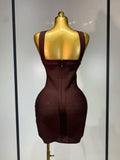 Women Sexy Backless Pink Bodycon Mini Bandage Dresses Elegant Evening Party Luxury Birthday Nightclub Cocktail Prom Gown