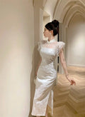 Olive Girl Black Romantic Dress for Garden Wedding 2026 Fairycore Photoshoot Everyday Wear S-L XS-3XL Plus Size Romantic Garden Party Editorial Not Costume Dress Chinese Heritage Fashion Women