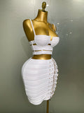 Women Sexy Bandage Tops Fashion Pencil Skirts Set Nightclub Party Celebrate Women's Set