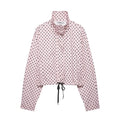 Fashion Polka Dot Print Jacket Coat Women's Stand Collar Long Sleeved Workwear Coat Ins Hot Short Casual Female Jackets