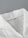 Minimalist Lace Women Jackets Stand Collar Long Sleeve Drawstring Loose Jacket for Street Daily Wear Autumn Fashion