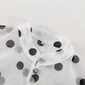 French Polka Dot Design Blouses for Women Stand Collar Long Sleeve Spliced Ruffled Vintage Shirt Female Autumn New