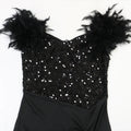 Elegant Evening Dress Sequin Feather Shoulders Mermaid Gowns for Wedding Prom Party Club Special Occasions Split Long Dress