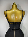 Women Sexy Black Cut Out Bodycon Bandage Skirt Two Piece Set 2025 Celebrity High Streeet Evening Birthday Club Party Outfits