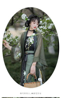 Olivegirl Song Dynasty Hanfu Summer Women's Clothing 2026 Embroidered Flower Coat Changgan Temple Strap Vest Spinning Skirt