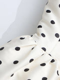 Slim Patchwork Wave Point Elegant Dresses for Women Square Neck Sleeveless High Waist Dress Female
