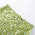Women's Lime Green Sequined skirts Set 2 pieces sexy Spaghetti Strap Crop Top Mini Skirt with Tassel Lady Party Outfits