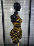 Big Crystal Women Sexy Off the Shoulder Hollow Out Bodycon Mini Dress Nightclub Party Celebrate Birthday Cocktail Clothing