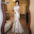 Olive Girl Pink Embroidered Qipao for Garden Wedding 2026 Fairycore Photoshoot Everyday Wear S-XXL XS-3XL Plus Size Embroidered Romantic Garden Party Editorial Not Costume Qipao Cheongsam Chinese Dress Chinese Heritage Fashion Women