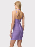 Black Purple Spaghetti Strap Women Mini Bandage Dress Bodycon Sexy Bodycon Party Club Dress XL Classic Vestido