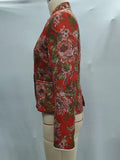 Women Floral Jacquard Contrasting Trim Blazer Lapel Collar Waist-cinching Single-breasted Jacket Autumn Lady Chic Coats 2026 New