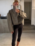 Casual Solid Pu Crocodile Grain Jacket Women Fashion Full Sleeve Stand Collar Loose Female Outwear 2026 Autumn Lady Coats Chic