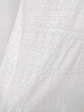 Summer Edge Date White Hollow Knit Two Piece Set for Women Button Accent Crop Top Mermaid Skirt Outfit for Casual Daily Wear