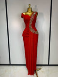 Women Sexy Off Shoulder Shining Diamond Bodycon Bandage Dress 2026 Celebrity Elegant Evening Luxury Club Party Dresses