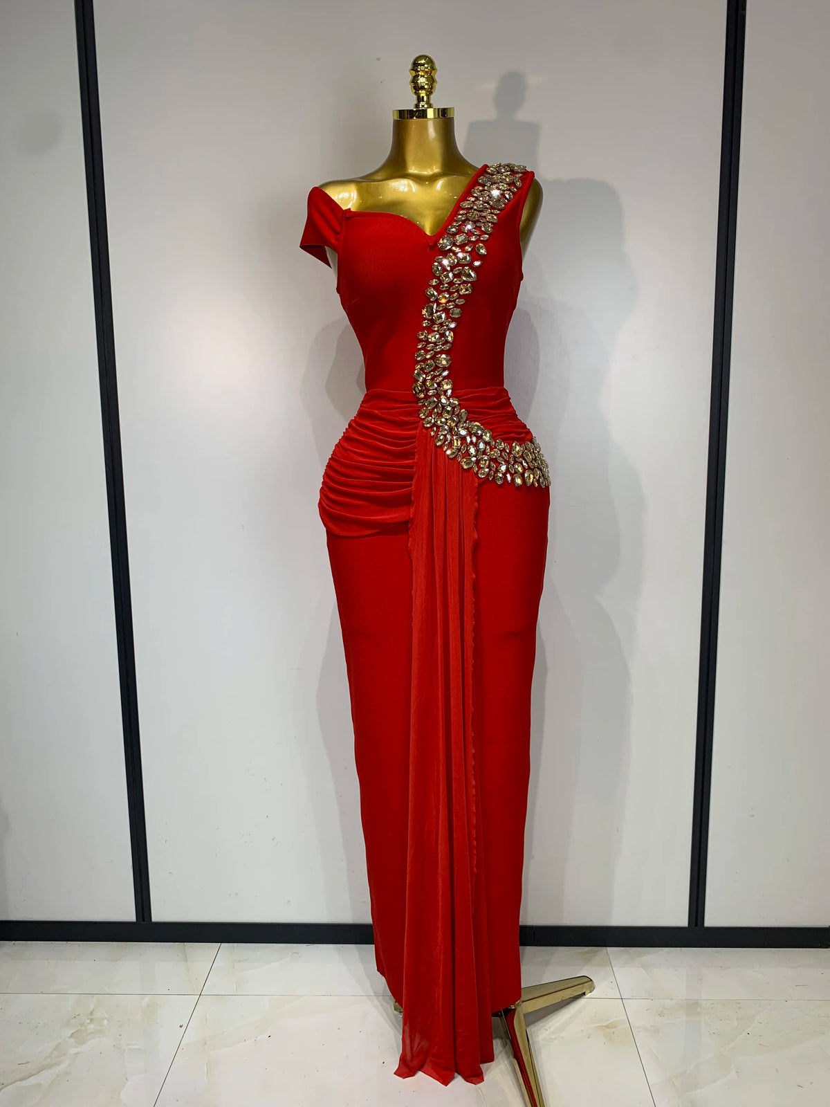 Women Sexy Off Shoulder Shining Diamond Bodycon Bandage Dress 2026 Celebrity Elegant Evening Luxury Club Party Dresses