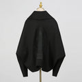 Solid Spliced Metal Zipper Jacket for Women Hooded Batwing Sleeve Patchwork Drawstring Hem Loose Sport Casual Jackets Female