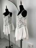 Sexy Lace Top Summer White See Through Lace Patchwork Hot Girl T-Shirt Elegant Luxury Party Look Streetwear Top Women