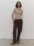 Mohair Round Neck Pullover Sweater For Women 2025 Spring Summer New Knitted Bottom Semi-sheer Knit Sweater Female Top