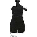Sexy Cross Bandage Dress Women See Through Y2K Backless Halter Sleeveless Summer Trend Midnight Clubwear Mini Bodycon