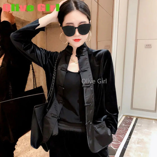 Olive Girl Dramatic Jacquard Set for Ren Faire 2026 Garden Wedding Fairycore Photoshoot Everyday Wear Jacquard S-XXL XS-3XL Plus Size Dramatic Silhouette Romantic Garden Party Editorial Not Costume Jacquard Set Chinese Set Chinese Heritage Fashion Women