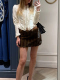 Elegant Folds Women Jackets Stand Collar Long Sleeve Fitted Jacket for Commute Weekend Outing Wear Fashion Autumn