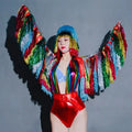 Valentine's Day Themed Bar Amusement Tassuel Coat Park Party Outfit GOGO Jacket Headwear Floor-Length Club Dance Costume