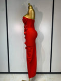 Women Celebrity Sexy Strapless Backless Flower Maxi Long Bodycon Bandage Dress 2025 Elegant Birthday Evening Club Party Dresses