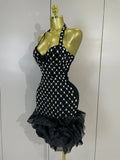 Women Sparkly Rhinestones Ruched Luxury Birthfay Evening Party Dress Sexy Halter Sleeveless Bodycon Mini Bandage Cocktail Dress