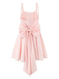 Sexy Hotsweet Mini Dress for Women Square Collar Sleeveless Slimming High Waist Spliced Bowknot Dresses Female New