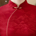Red New Chinese Qipao Mid Sleeve Improved Retro Dress for Young Women Spring and Autumn Qipao Dress