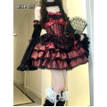Olivegirl Black and Red Lolita Dress JSK Sweet Hotsweet Iolita Dress Cute Anime Cosplay Female Dress Birthday Party Party