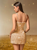 Sexy Summer Velvet Sequin Nightclub Dress Women Backless Slit Party Club Mini Dresses for Lady Birthday Evening Short Dress