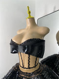 Women Sexy Shiny Diamonds Top Skirt Two Piece Sets Nightclub Party Stage Outfit Performance Danve Singer Costume Show Wear
