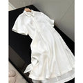 Original: 100% Linen, High-quality, Summer New Women's Clothing Series Short-sleeved Linen Blouse-style Dress