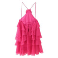 Women Sleeveless Cascading Ruffles Smock Big Swing Dress  Birthday Vacation Street Summer Party Dresses Vestidos