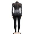 Women Diamonds Hot Rhinestones Mesh See Though Long Sleeve Stretch Jumpsuit Party Evening Playsuit One Piece Set