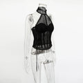 White Lace Camisole Women's Summer Sexy See-through Lace Patchwork Bodycon Tank Top Elegant Backless New Women's Tops