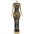 Glam Mesh Temperament Waist High Transparent Dress Adult Model Catwalk Trendy Cocktail Party Evening Dress Mini Vestido Glam Hot