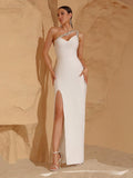 High Quality Sexy One Shoulder Shinning Diamond Bodycon Bandage Long Dress Women Fashion Celebrate Evening Party Vestido
