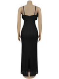 Sexy 3D Boutonniere Dress Women Stripes Hollow Sleeveless Lace Backless Stretch Skinny Party Fashion Activity Bodycon