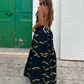 Hit Color Slimming Minimalist Dresses for Women V Neck Sleeveless High Waist Temperament Dress Female
