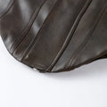Women's Chic Faux Leather Jacket Fashion Lapel Zipper Irregular Hem Waist Cropped Pu Coat Lady 2026 Spring Chic Street Outerwear