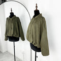 Women's Faux Suede Cropped Bomber Jacket Lapel Collar Zipper Loose Autumn Winter Casual Streetwear Vintage Coat 2026 New